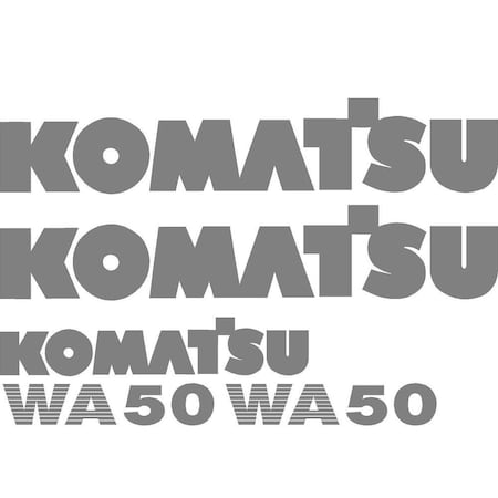 Aftermarket New Komatsu Wheel Loader WA50  Decal Set KOMWA50-3DECALSET